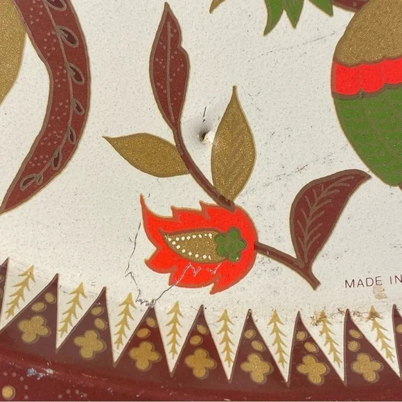 Decorative vintage birds and flowers tin tray - Picture 7 of 8